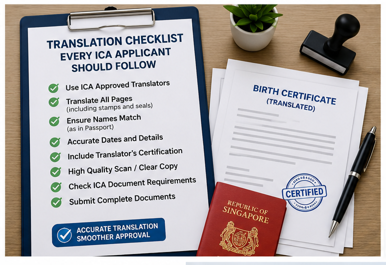 Translation checklist every ICA applicant should follow for Singapore document submission